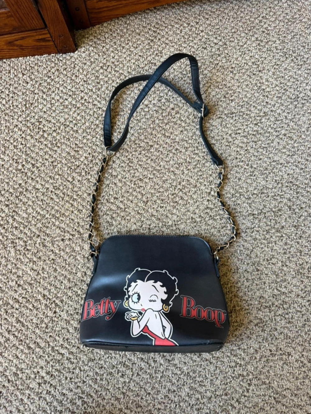 Black Betty Boop cross body purse bag